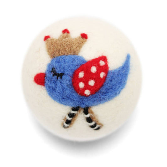 Birds: Eco Wool Dryer Balls Fair Trade: Blue Bird Queen
