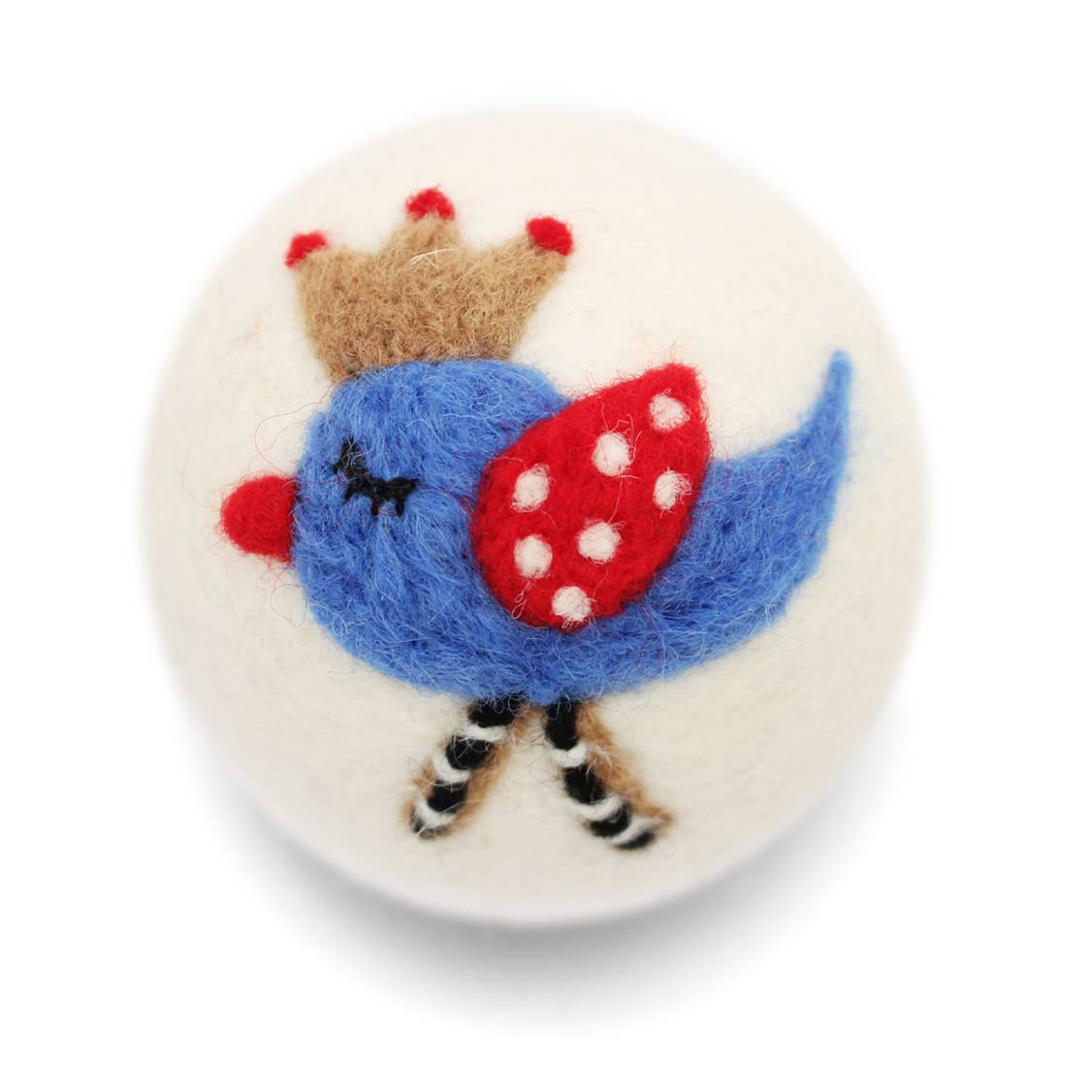 Birds: Eco Wool Dryer Balls Fair Trade: Blue Bird (Yellow Ball)