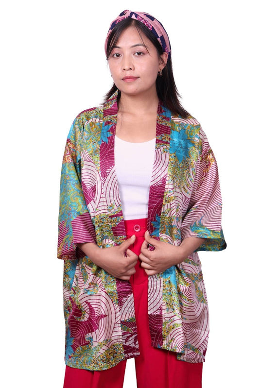 Short Sleeves Upcycled Kimono