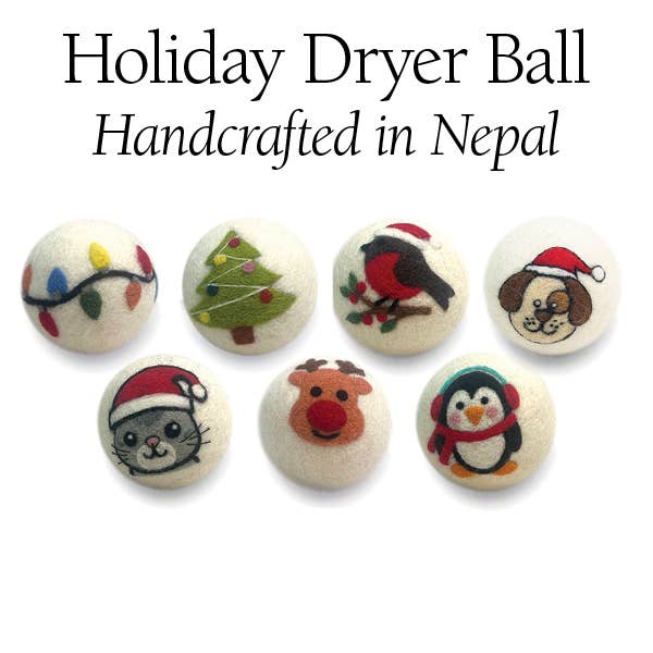 Holiday Wool Dryer Balls - Limited Edition: Holiday Bird