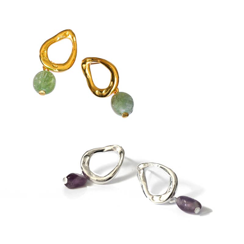Serene Drop Earrings (Silver, 14K): Silver Plated