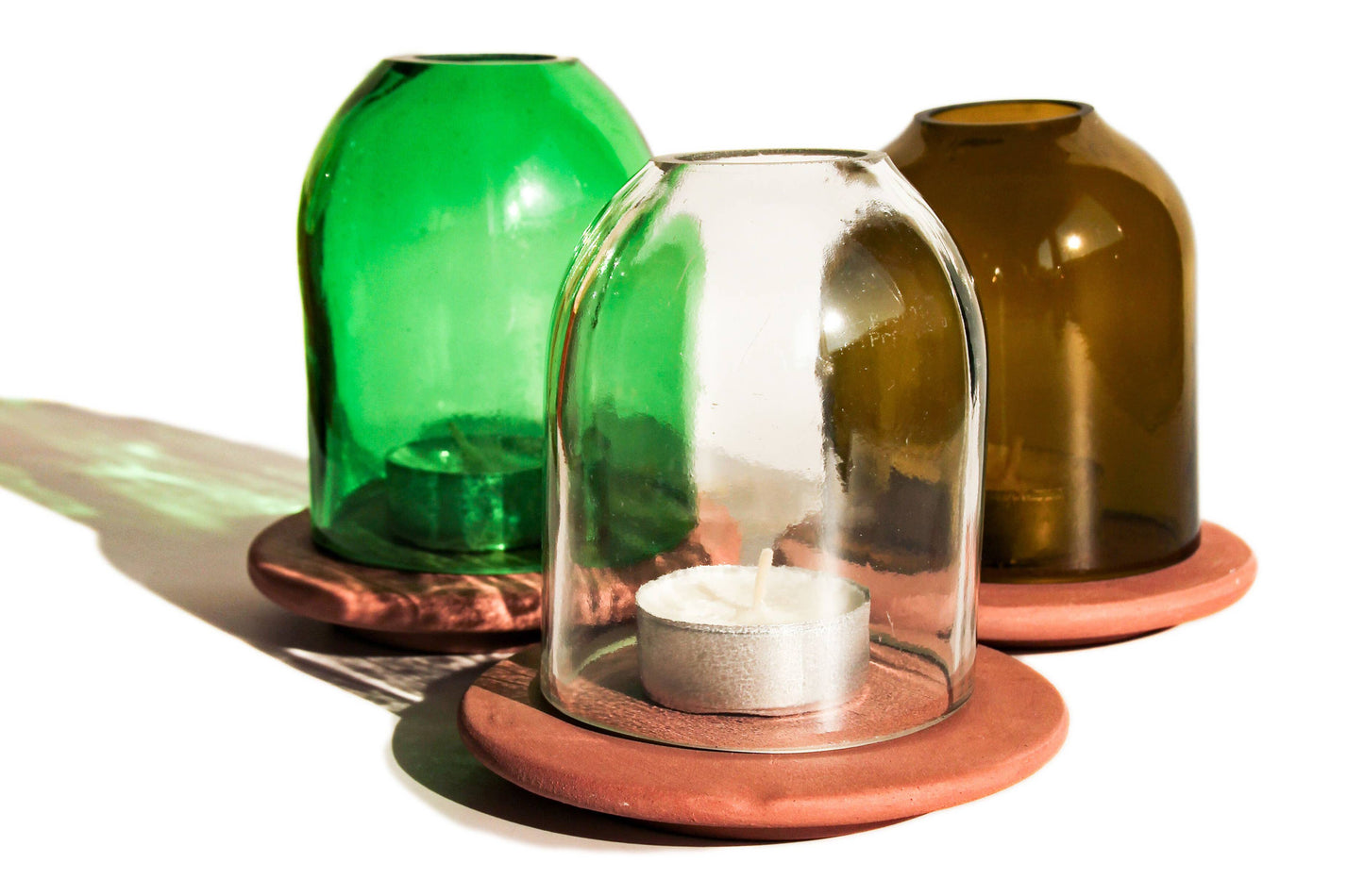 Lantern/Votive Plain Eco - Upcycled Hand-Crafted: Green