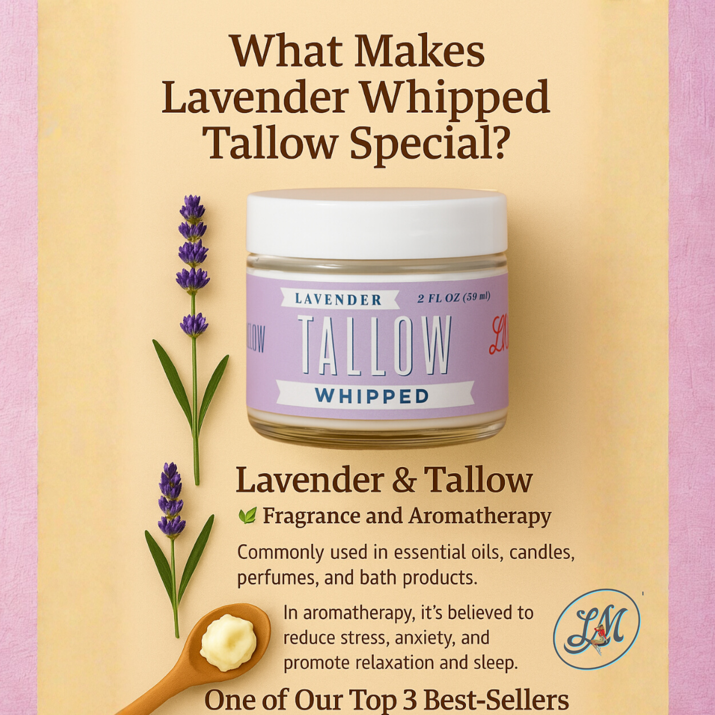 Scented Whipped Tallow Trio - 9oz Lavender, Vanilla Bean & Eucalyptus Tea Tree | Grass-Fed Skincare Bundle