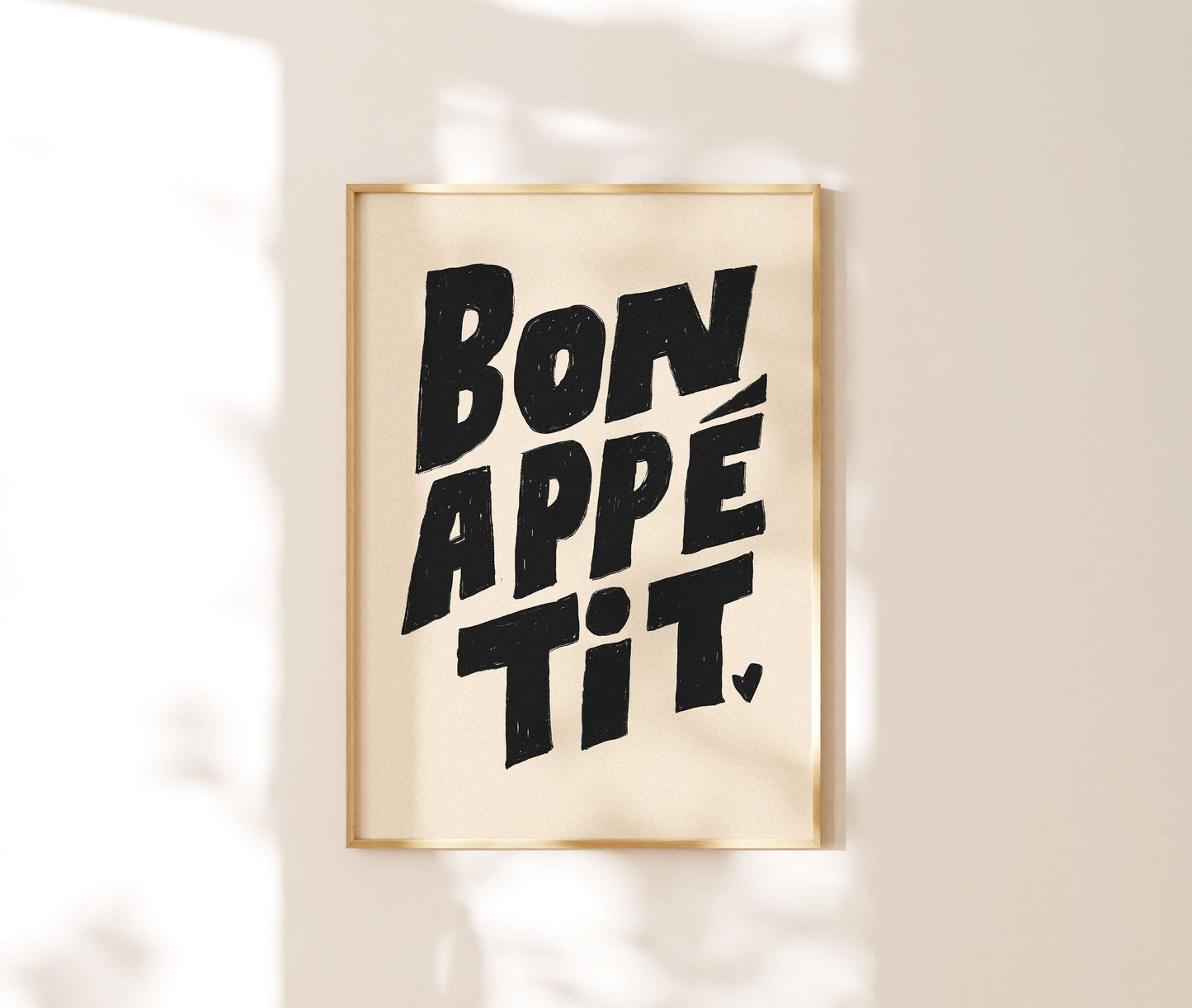 Bon Appetit Print | Hand lettered Kitchen Art : Blue / 5 x 7