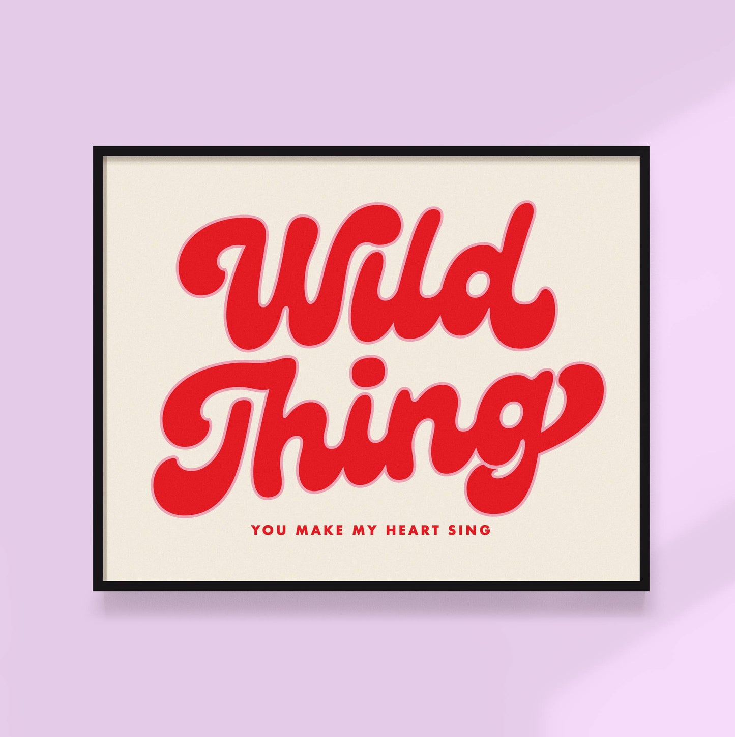 Wild Thing Print | Funky Kids Wall Art: Red / 12 x 18
