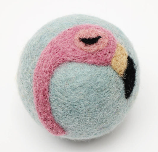 Avocado Flamingo Hedgehog Balloon Pickle Wool Dryer Balls : Flamingo