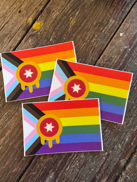 Progress Pride x Tulsa Flag Sticker