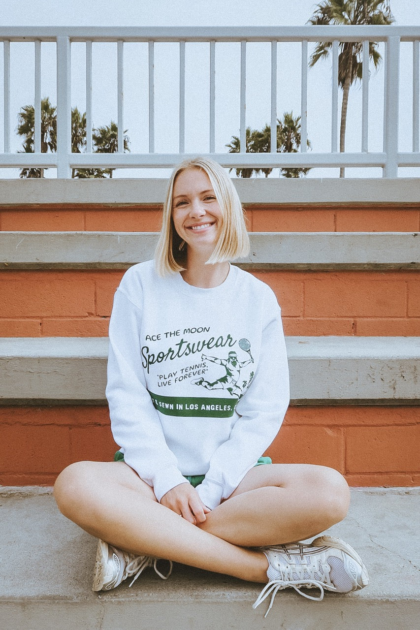 Play Tennis, Live Forever Crewneck Sweatshirt