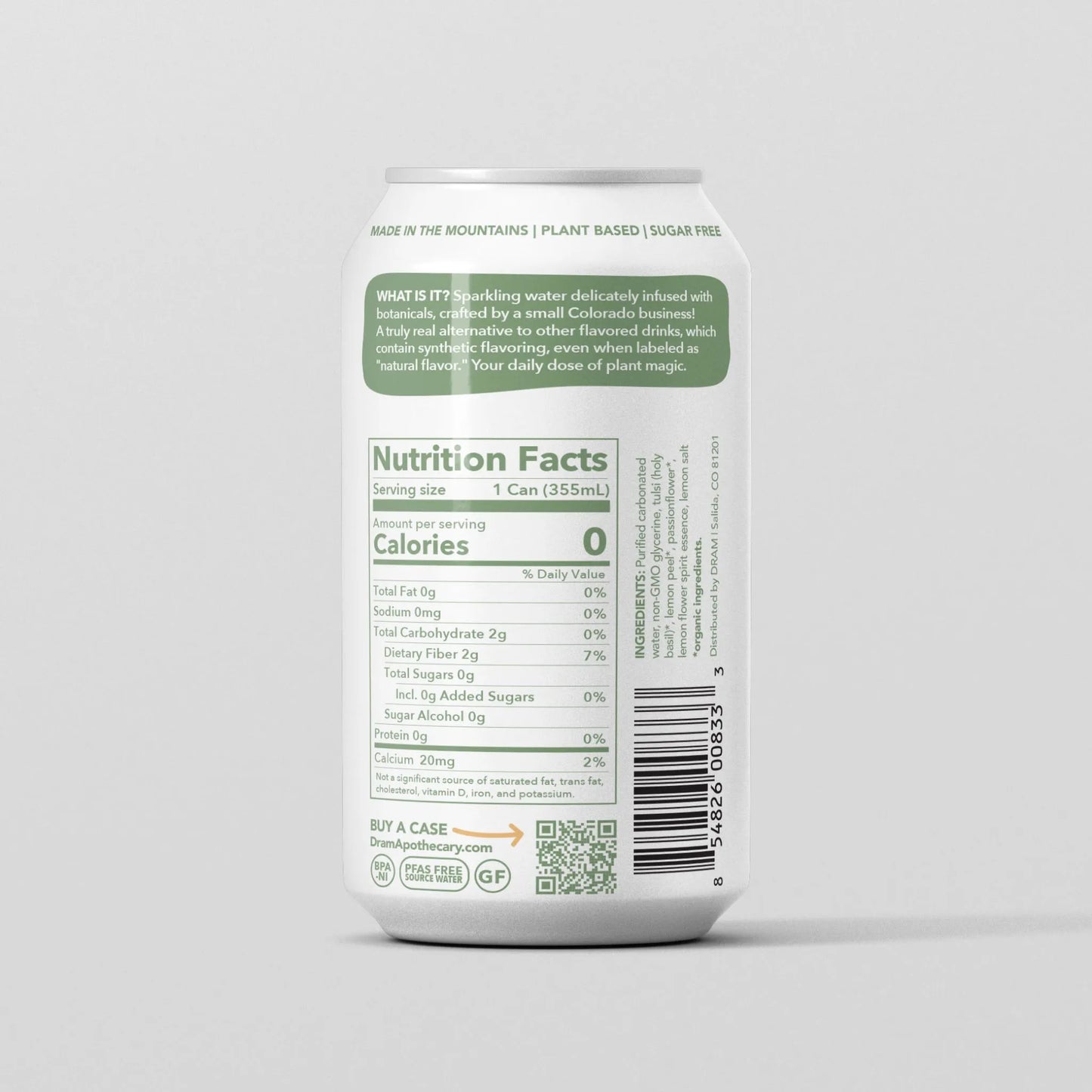 DRAM Holy Basil & Lemon Adaptogenic Sparkling Water