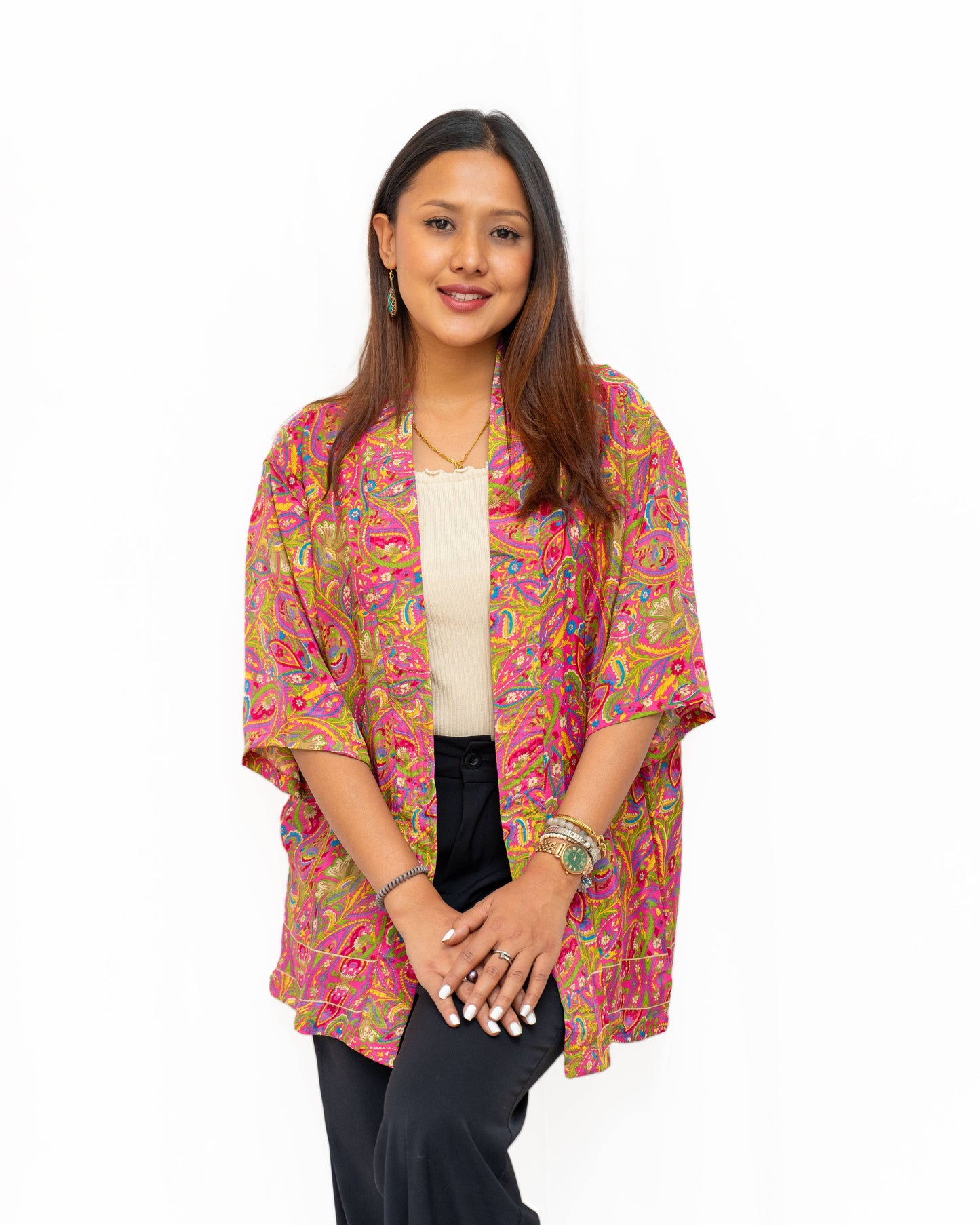 Short Sleeves Upcycled Kimono