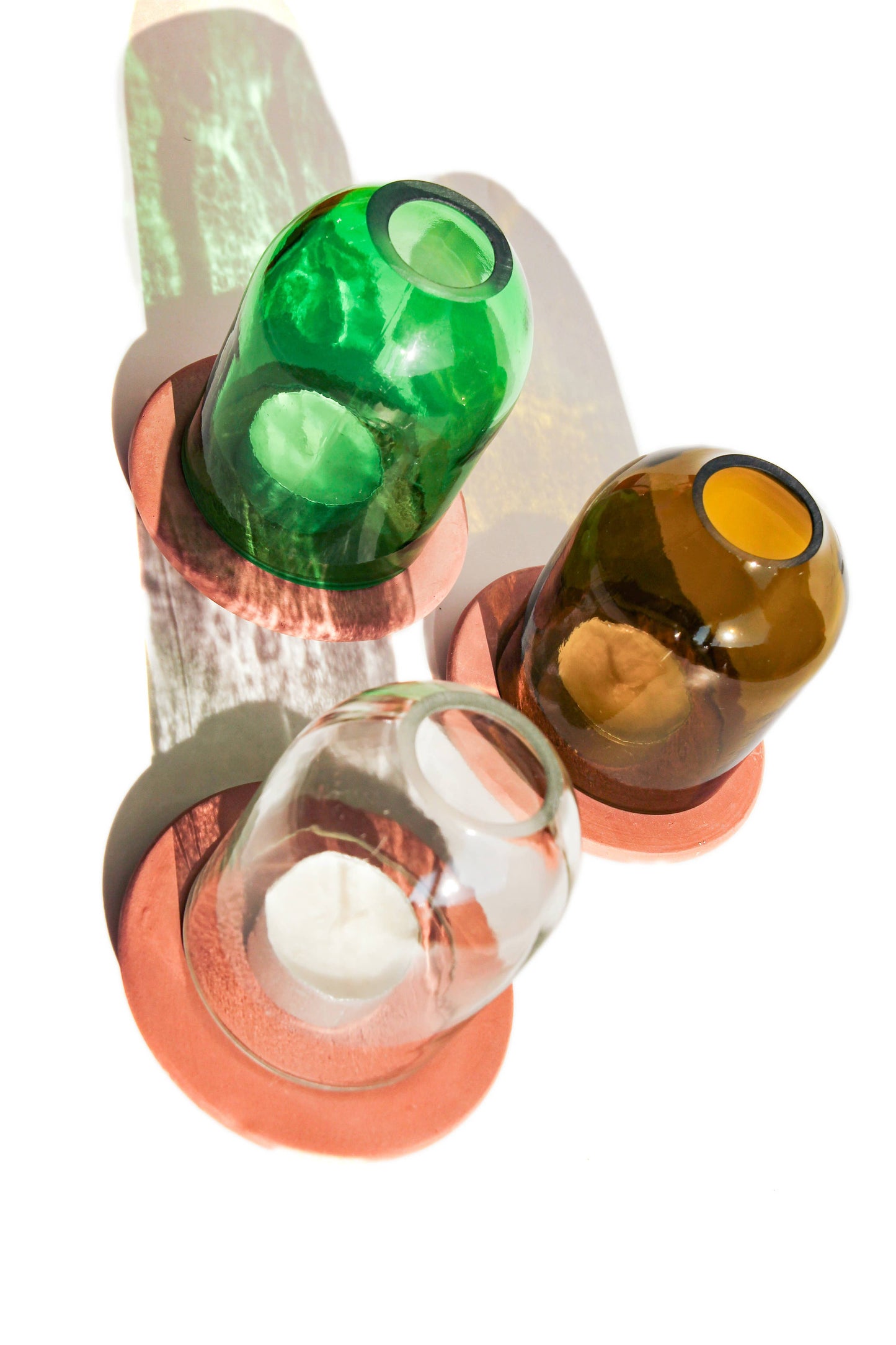Lantern/Votive Plain Eco - Upcycled Hand-Crafted: Green
