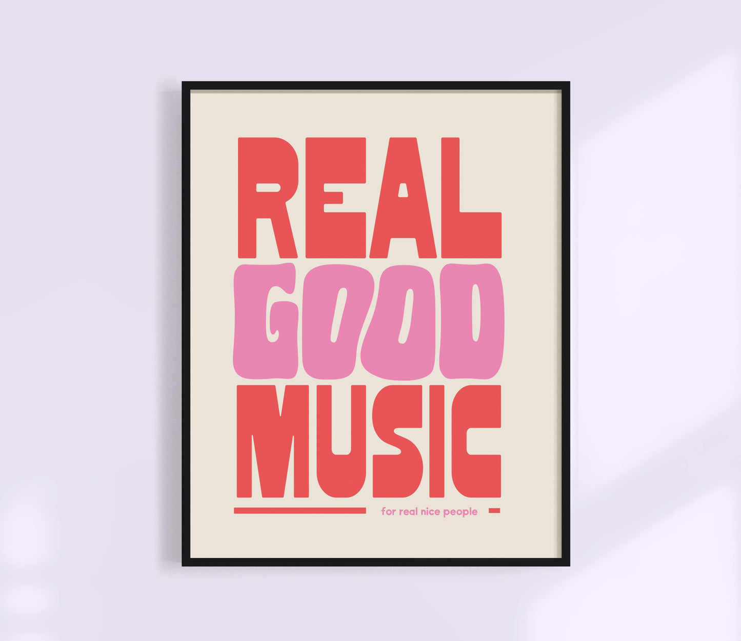 Real Good Music Art Print: Black / 5 x 7