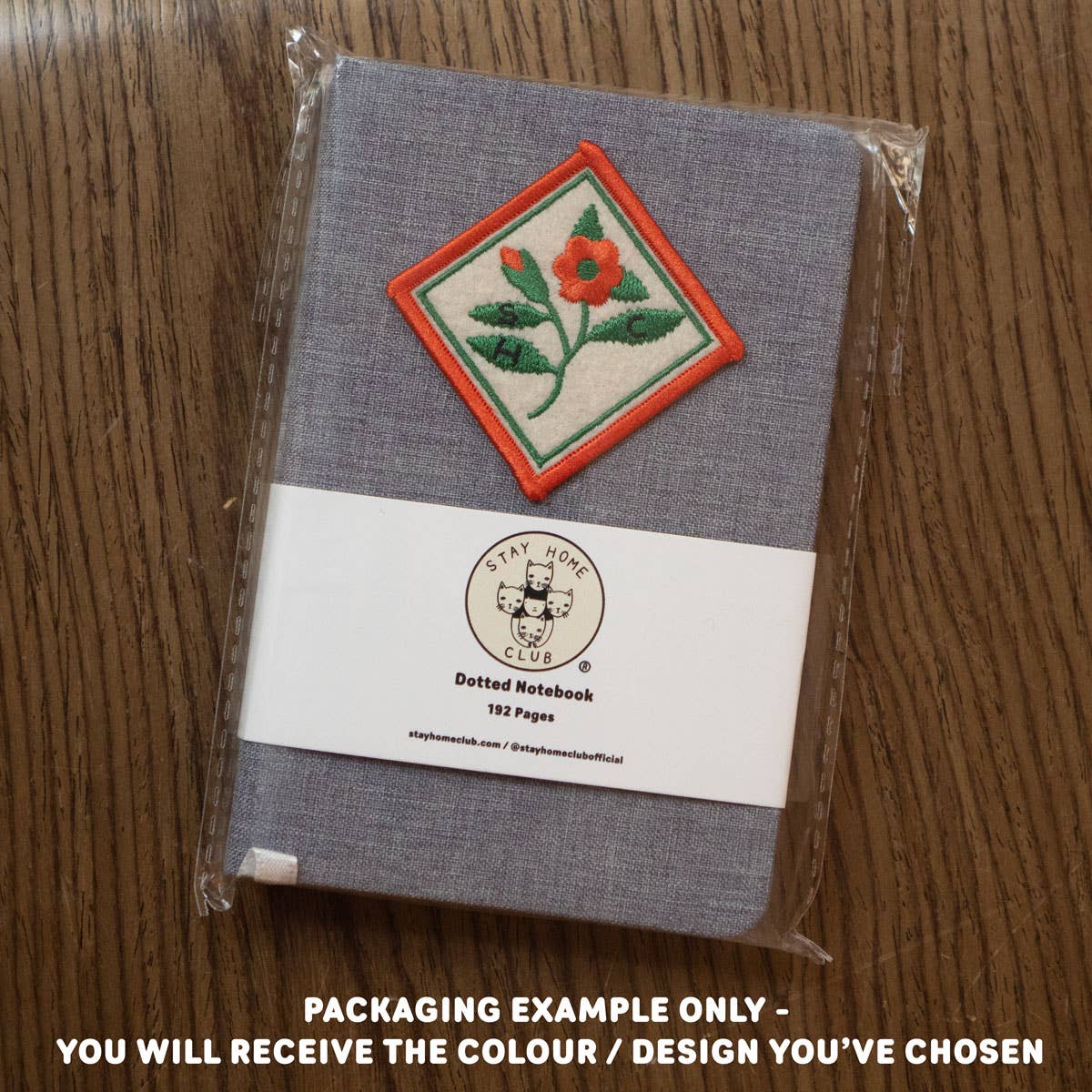 Linen Notebook - Pick Your Patch: Navy / Get Me Outta Here Woven Patch
