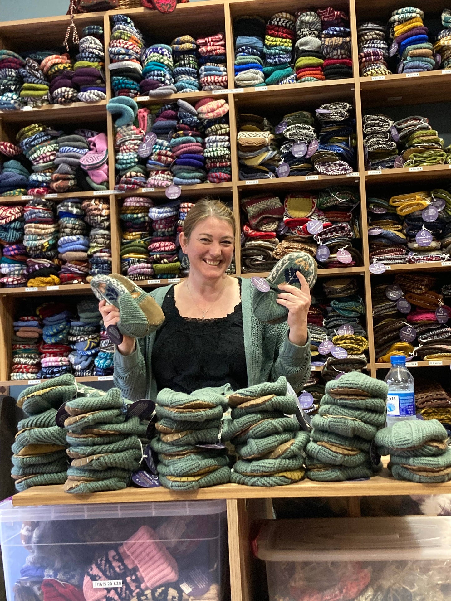 Adult Slipper Socks : Soft Teal (Individuals): 10