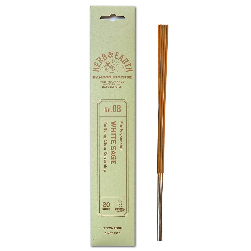 Herb & Earth Bamboo Incense 20 Packs: WHITE SAGE