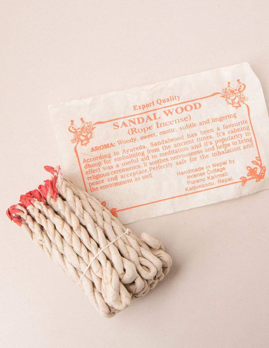 Handmade Tibetan Rose Rope Incense : Sandalwood