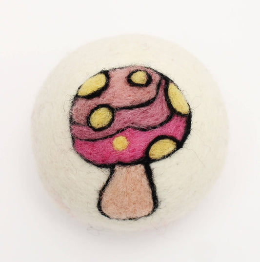 Mushrooms: Eco Wool Dryer Balls Fair Trade: Pink Mushroom