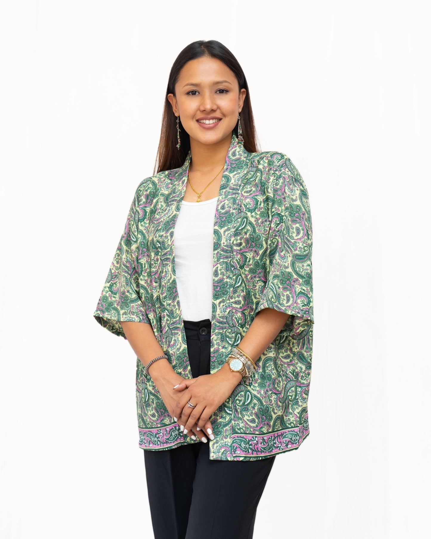 Short Sleeves Upcycled Kimono