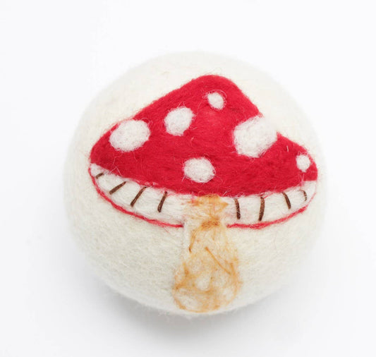 Mushrooms: Eco Wool Dryer Balls Fair-Trade: Red Mushroom