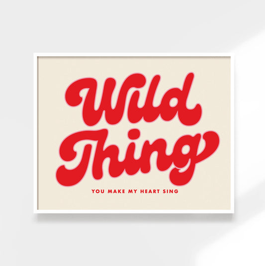 Wild Thing Print | Funky Kids Wall Art: Red / 12 x 18