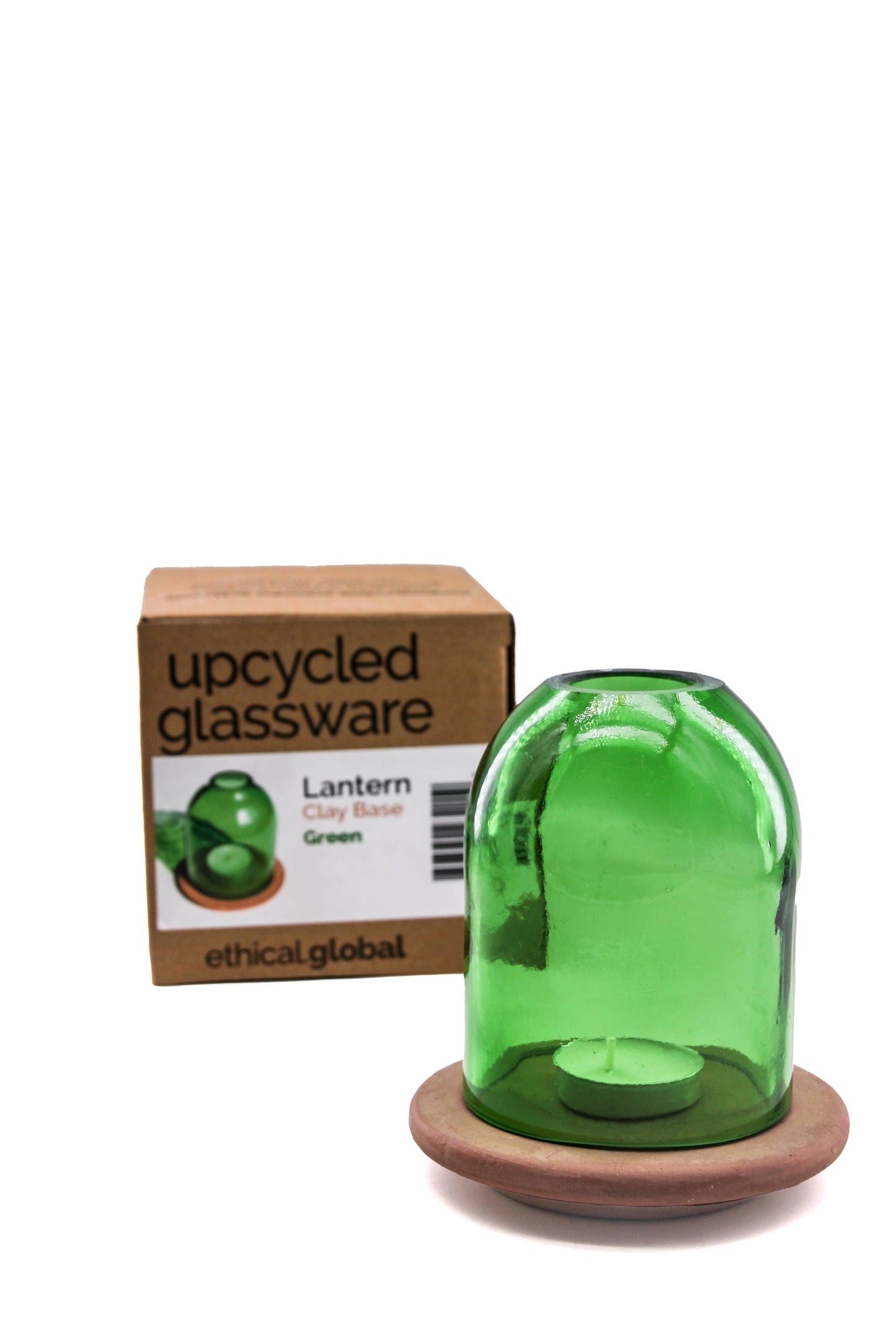 Lantern/Votive Plain Eco - Upcycled Hand-Crafted: Green