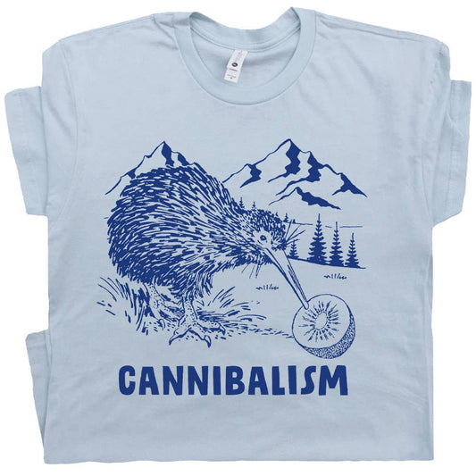 Kiwi Bird T Shirt Cannibalism Weird Funny Graphic Tee Ironic: L
