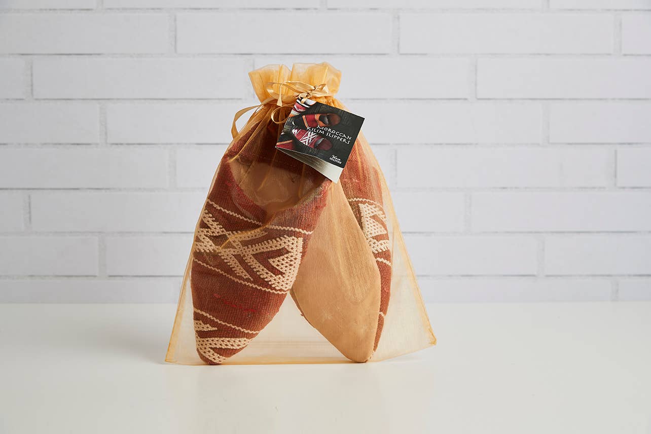 Moroccan Kilim Slippers: Large