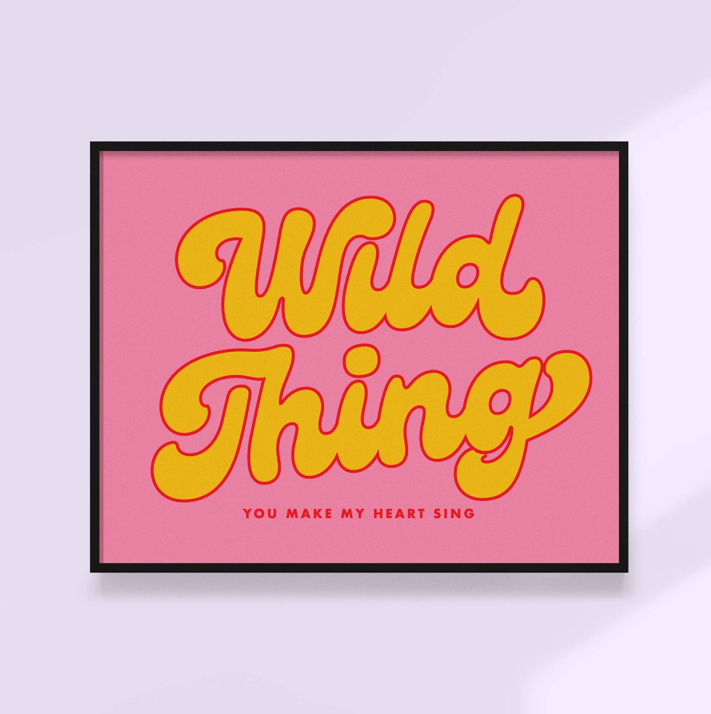 Wild Thing Print | Funky Kids Wall Art: Red / 12 x 18