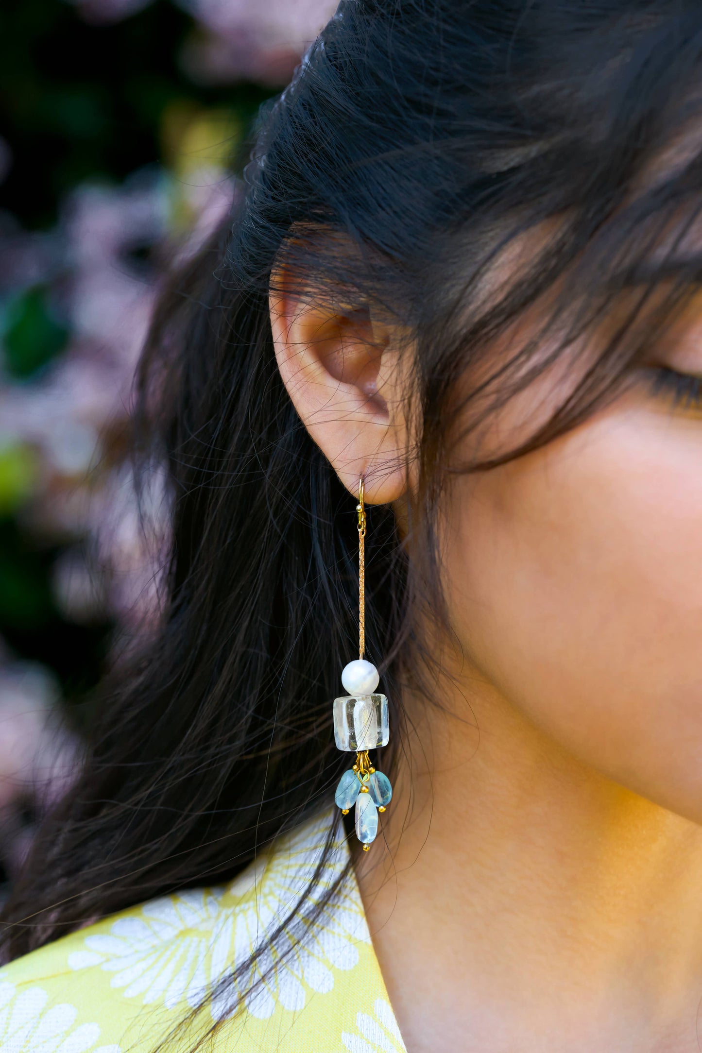 Sayde Dangle Earrings - 18K Gold Plated + Freshwater Pearl