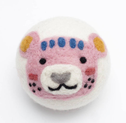 Cute Animals: Eco Wool Dryer Balls Fair-Trade: Pink Bear