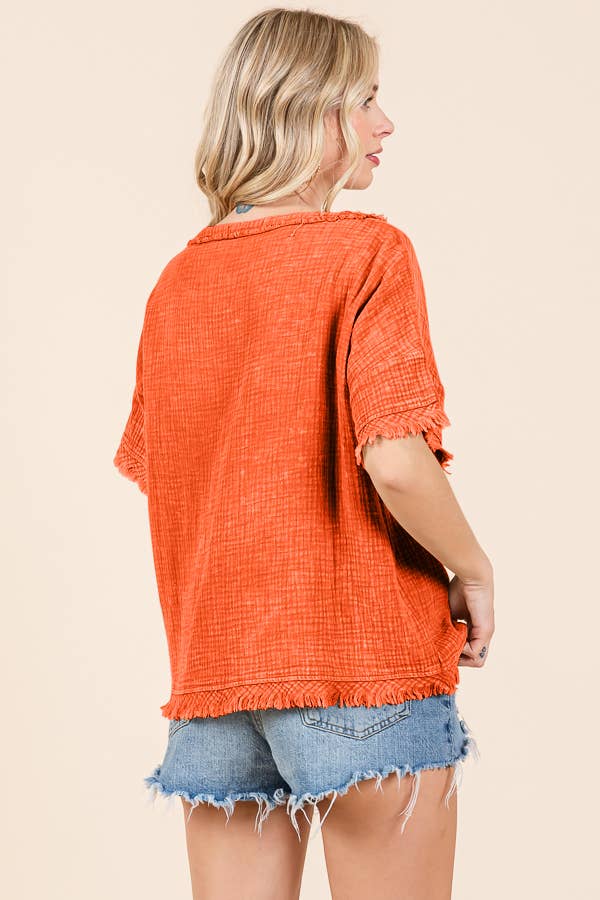 Scoop Neck Oversize Top ICED COFFEE Large