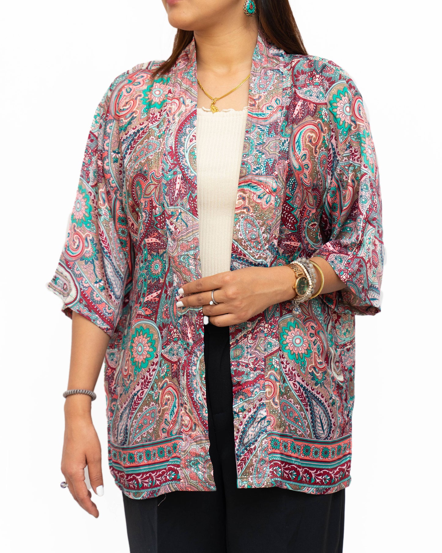 Short Sleeves Upcycled Kimono