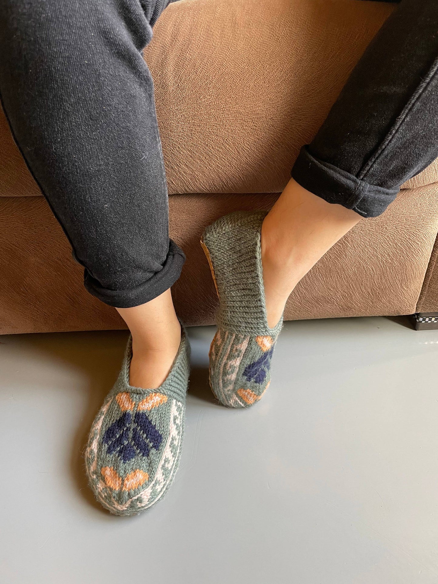Adult Slipper Socks : Soft Teal (Individuals): 10