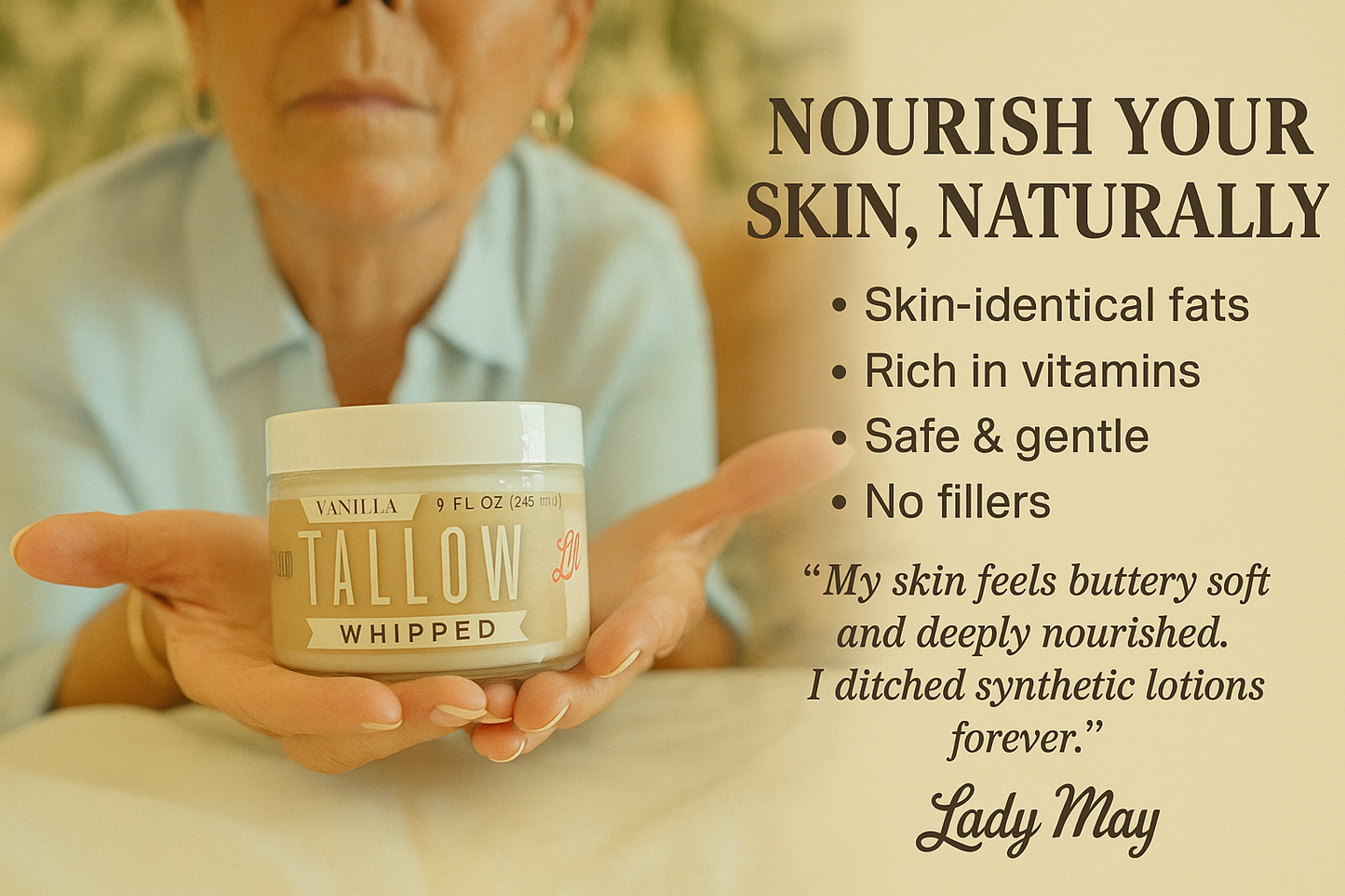 Scented Whipped Tallow Trio - 9oz Lavender, Vanilla Bean & Eucalyptus Tea Tree | Grass-Fed Skincare Bundle