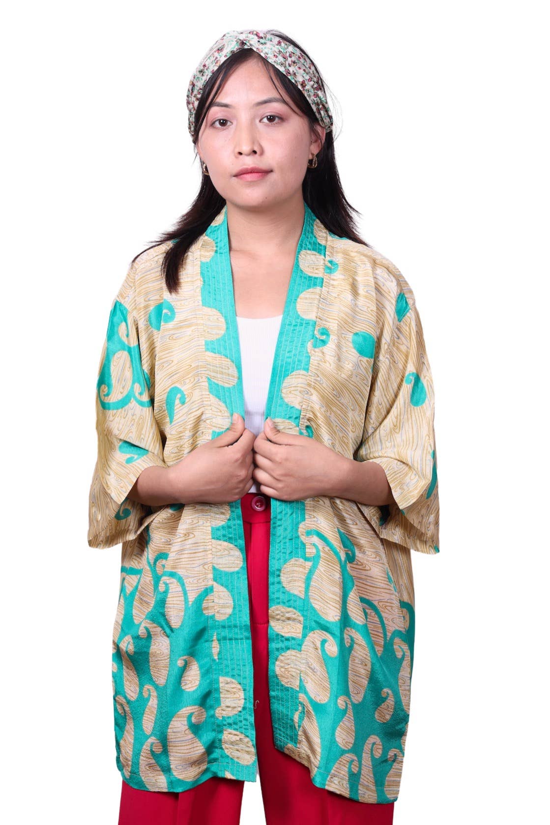 Short Sleeves Upcycled Kimono