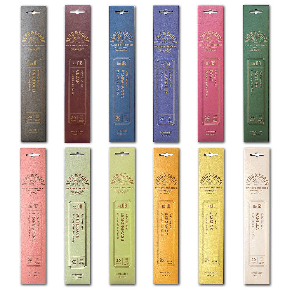 Herb & Earth Bamboo Incense 20 Packs: WHITE SAGE