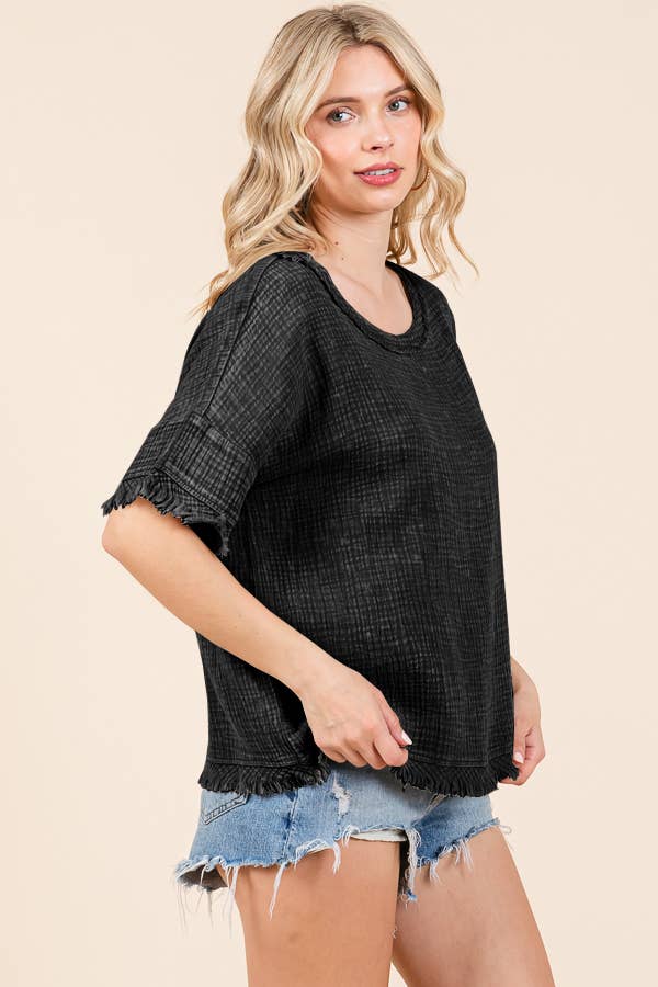 Scoop Neck Oversize Top ICED COFFEE Large
