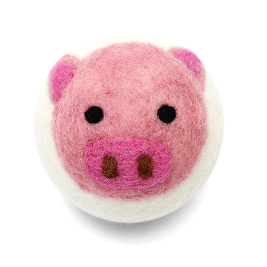 Cute Animals: Eco Wool Dryer Balls Fair-Trade: Pig