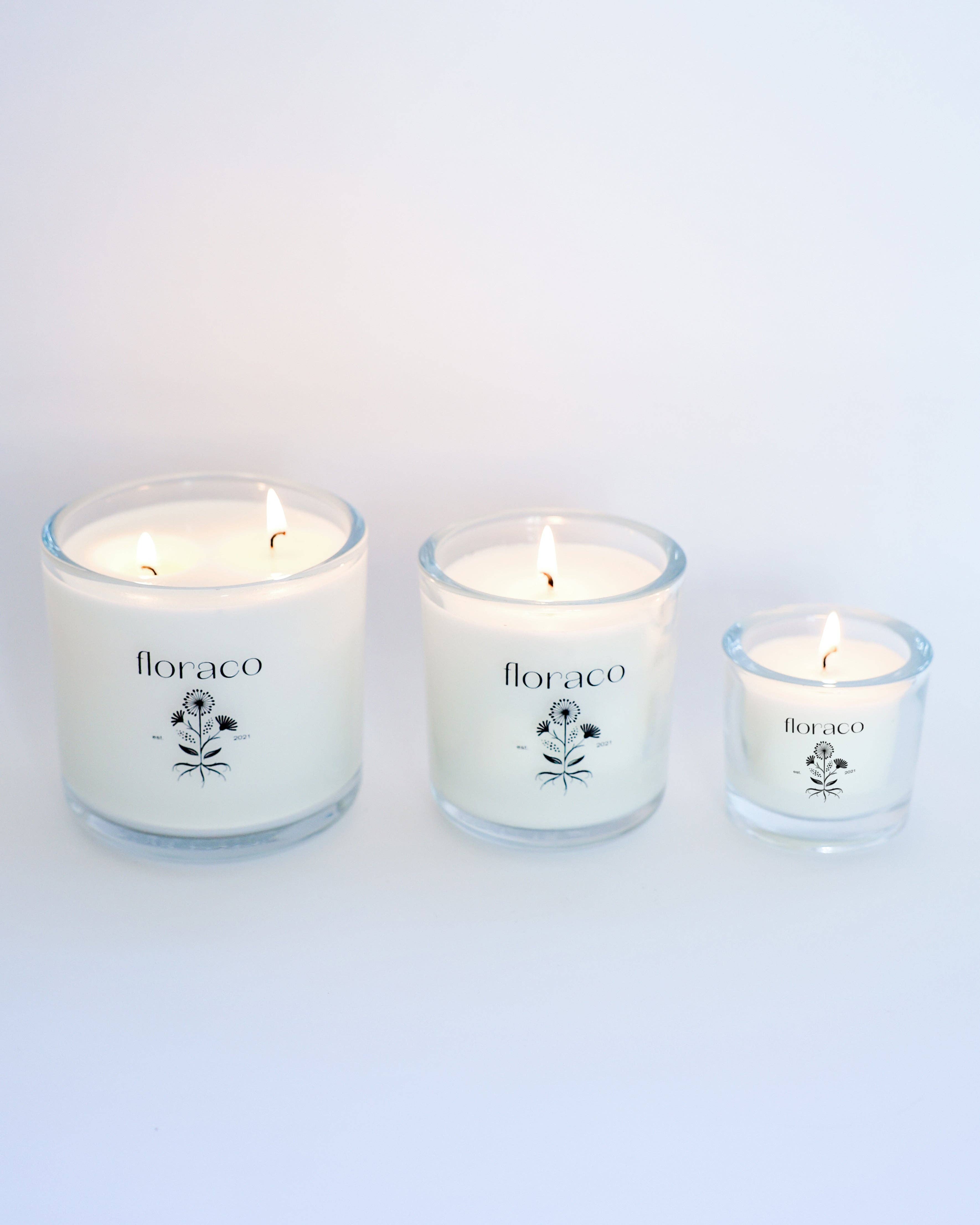 Floraco Glass Candle: Cedarwood, Sandalwood, Iris and Cardamom - Thumbnail 3