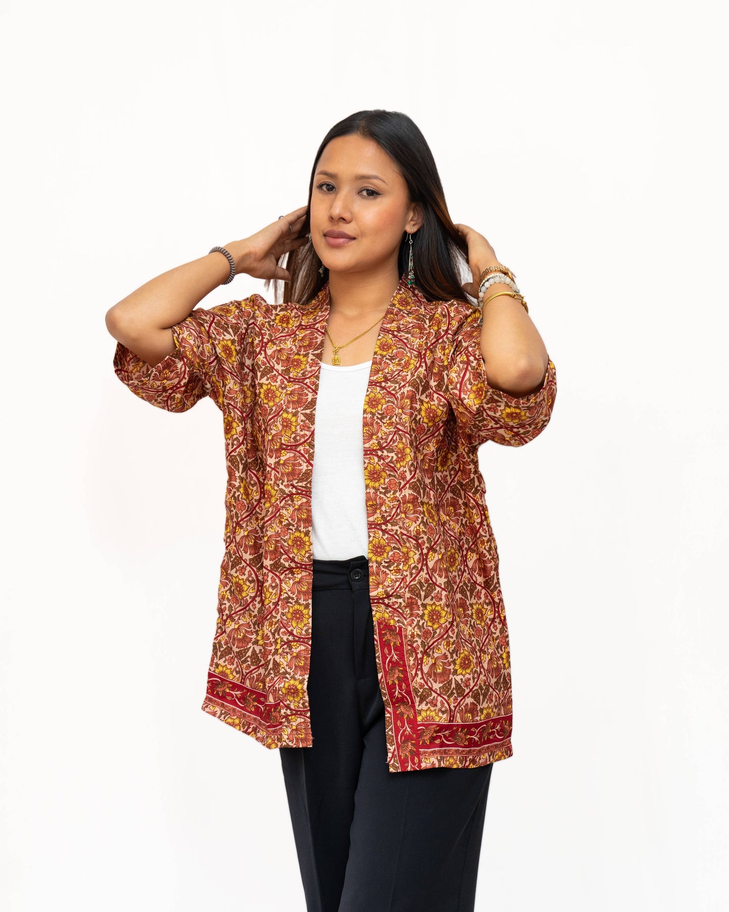 Short Sleeves Upcycled Kimono