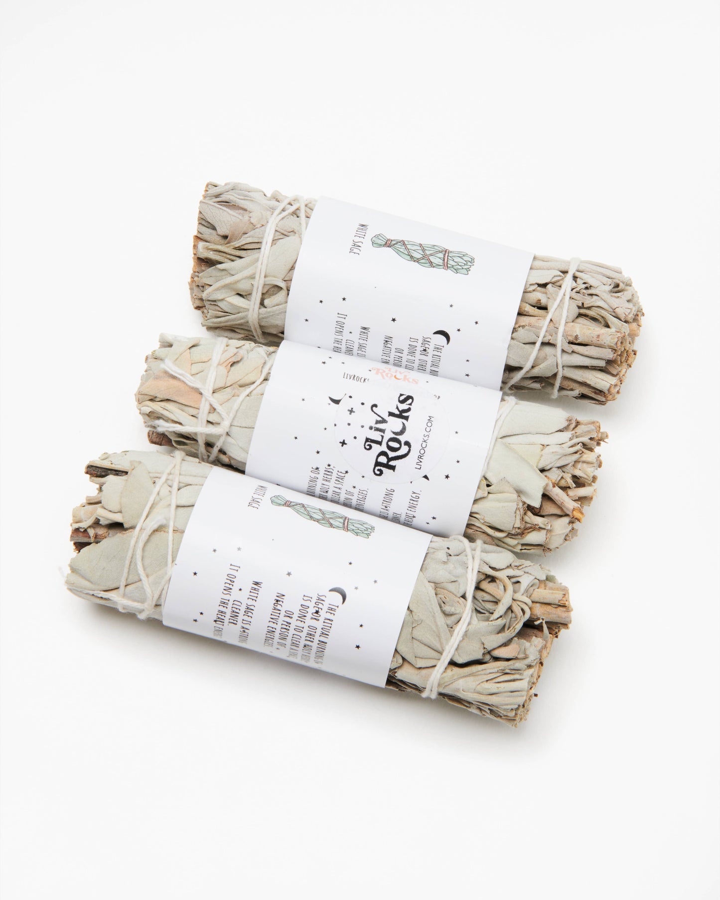 California White Sage Smudge Bundle Sticks: With Wrap