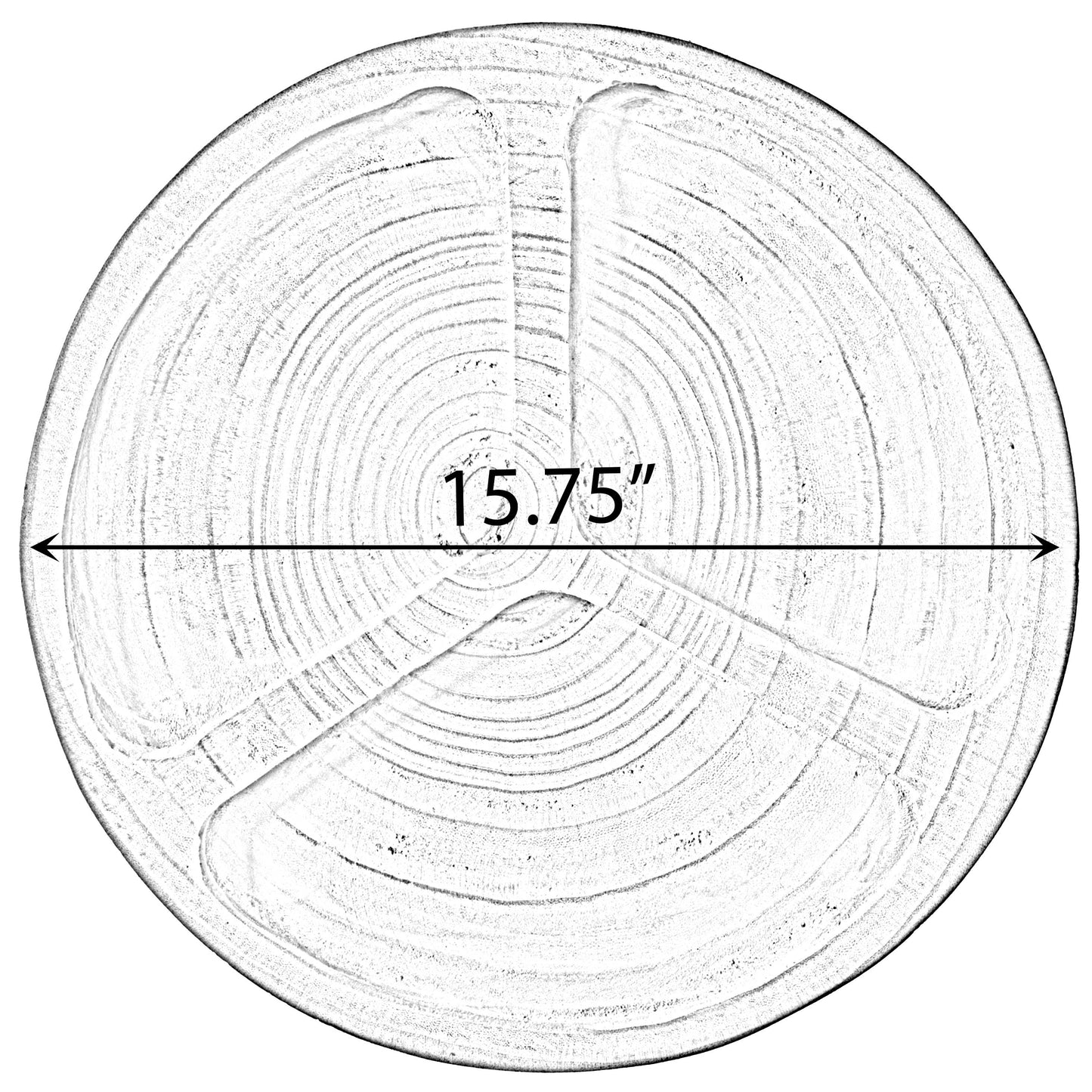 3 Sectional Round Snack Tray for Dining Table and Kitchen: Natural