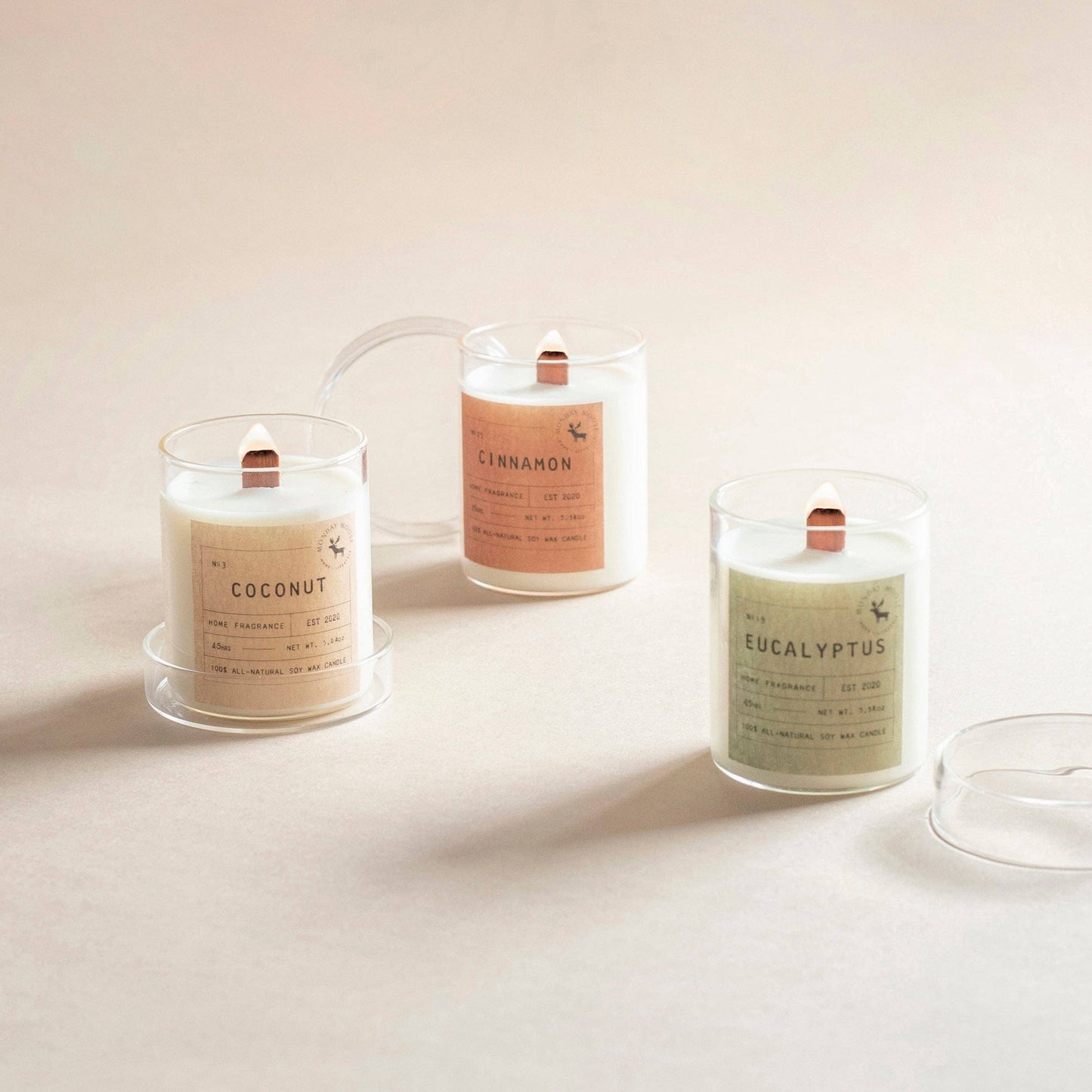 Sun Candle Gift Set (Coconut, Eucalyptus, Cinnamon, 3-Pack)