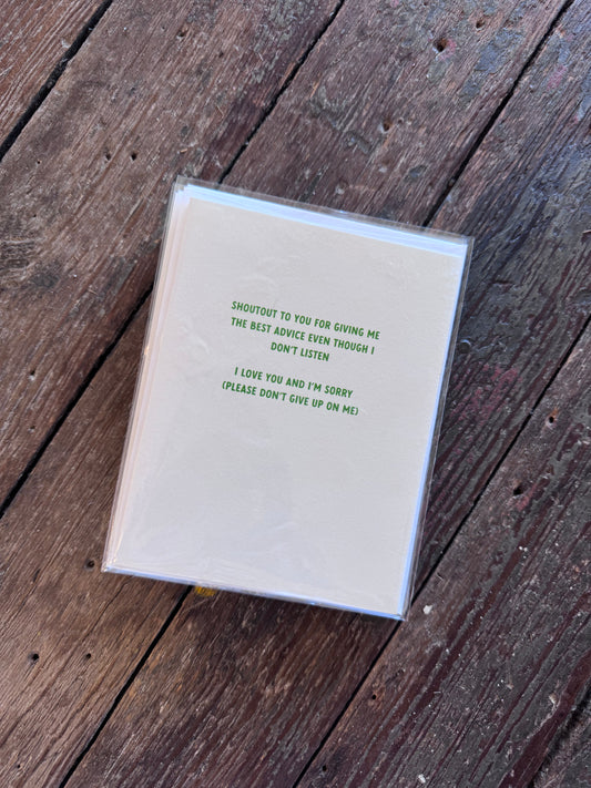 Shoutout Advice Greeting Card