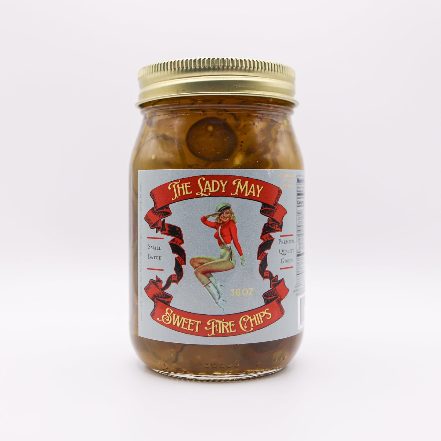 Sweet Fire Pickle Slices - Sweet & Spicy Chips | Small Batch Restaurant Made | Lady May - 16oz