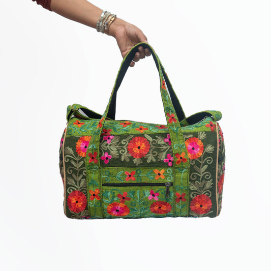  Embroidery Mini Travel Bag: Green