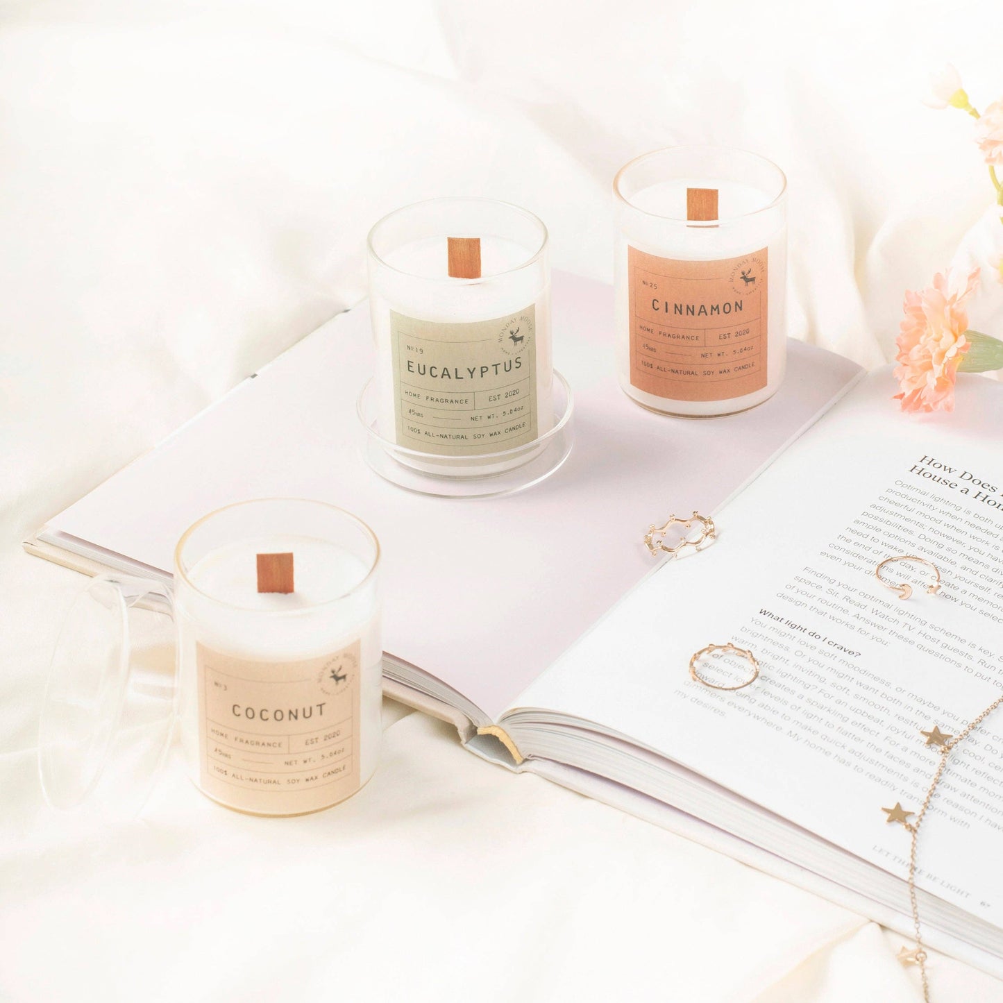 Sun Candle Gift Set (Coconut, Eucalyptus, Cinnamon, 3-Pack)