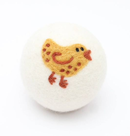 Birds: Eco Wool Dryer Balls Fair Trade: Yellow Chick