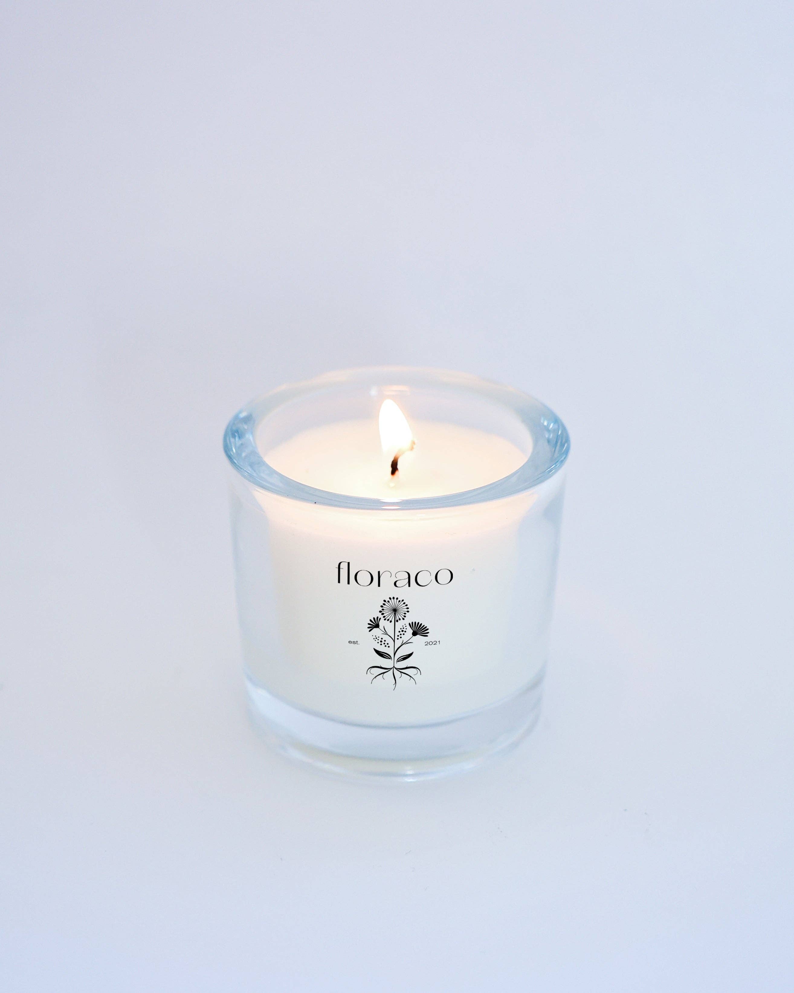 Floraco Glass Candle: Cedarwood, Sandalwood, Iris and Cardamom - Thumbnail 2