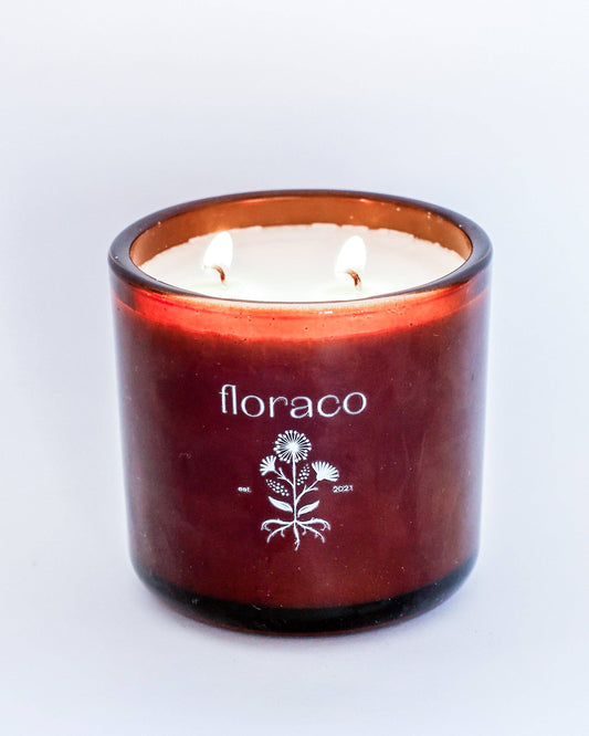 NEW Magnolia Mint Amber Glass Candle: Wild Mint, Orange Blossom, Eucalyptus, Lemon, Mint + Tomato Leaf Scented: Grand